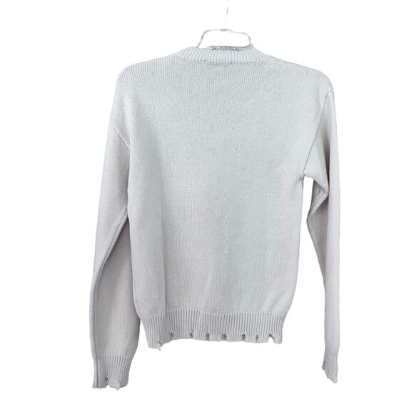 MSGM Kids unisex distressed-hem logo-print designer sweater size 14 - Picture 5 of 7